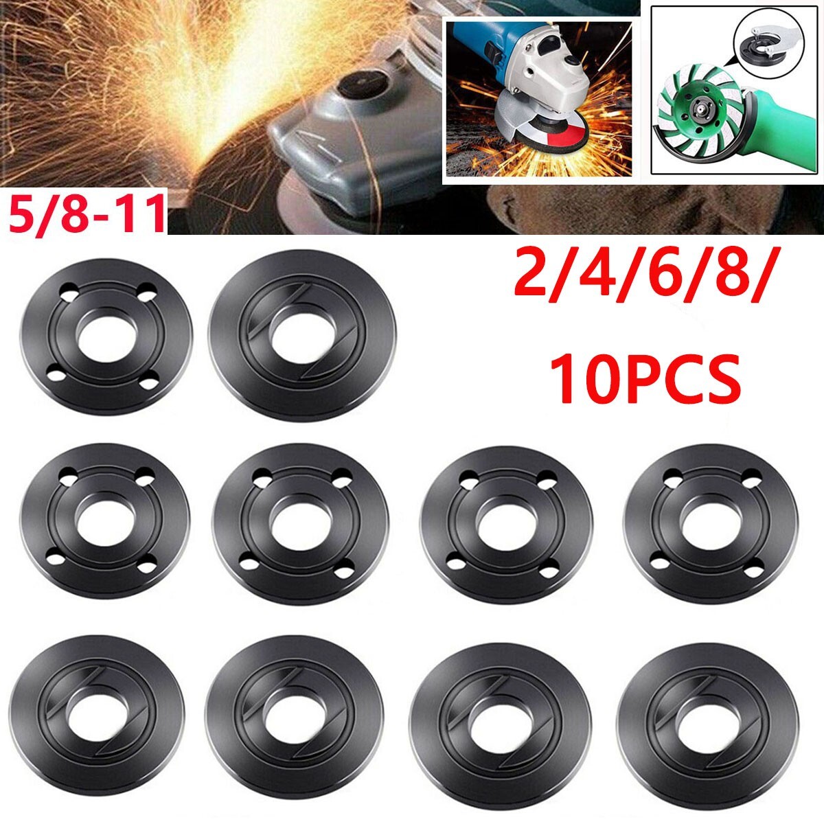 5/8-11 Angle Grinder Flange Nut Inner Outer Lock Nut Set