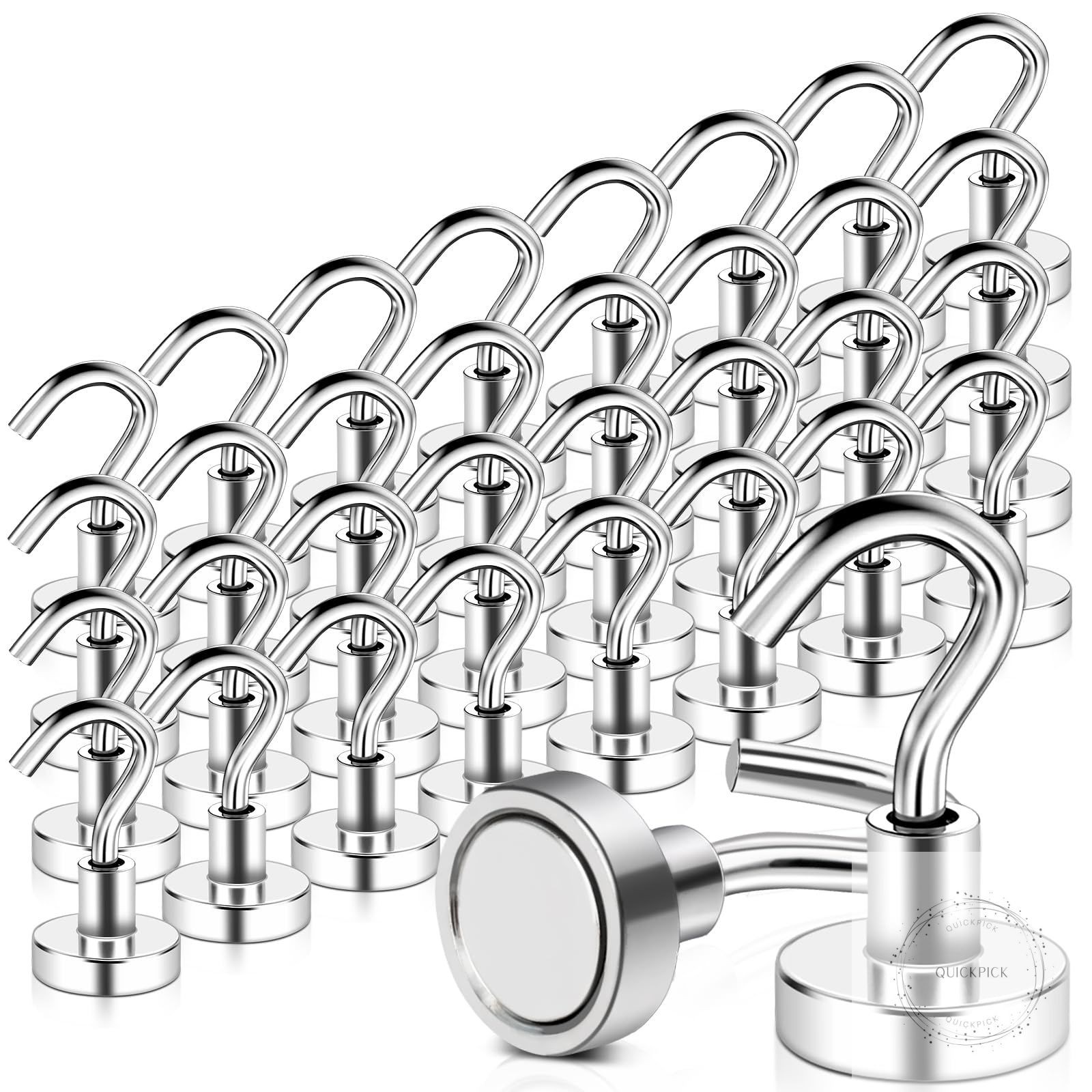 32 Pack Magnetic Hooks Heavy Duty, 25 lbs Strong Magnet Hooks for Cruise Refrige