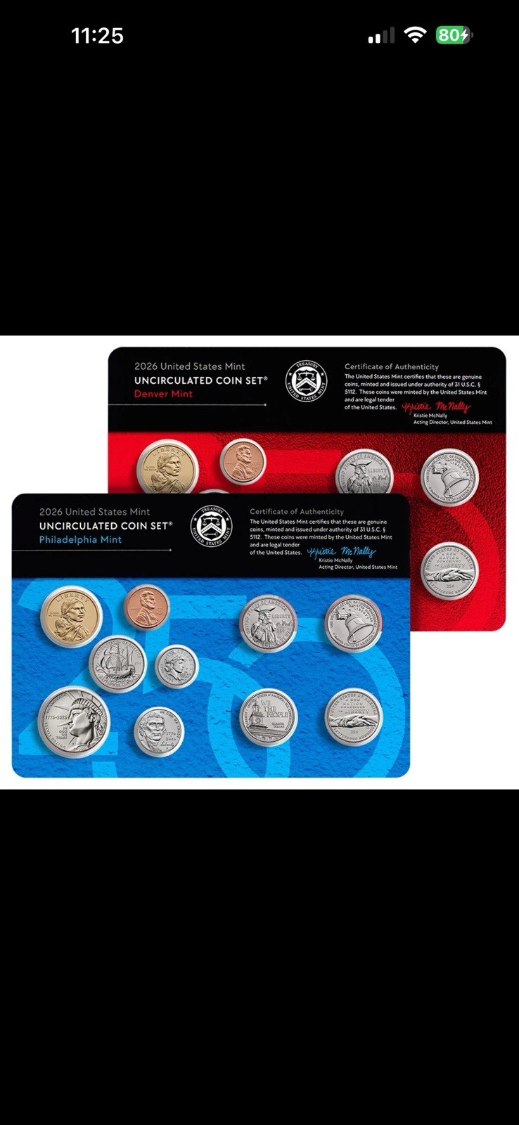 2026 Semiquincentennial Uncirculated Coin P&D Mint Set  – IN HAND -