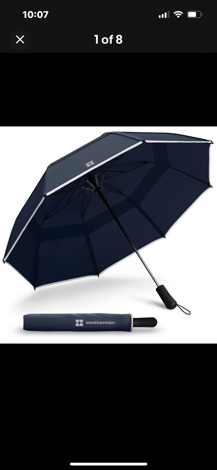 Premium Collapsible Travel Umbrella - Windproof, Compact, Easy Auto Open - Re...