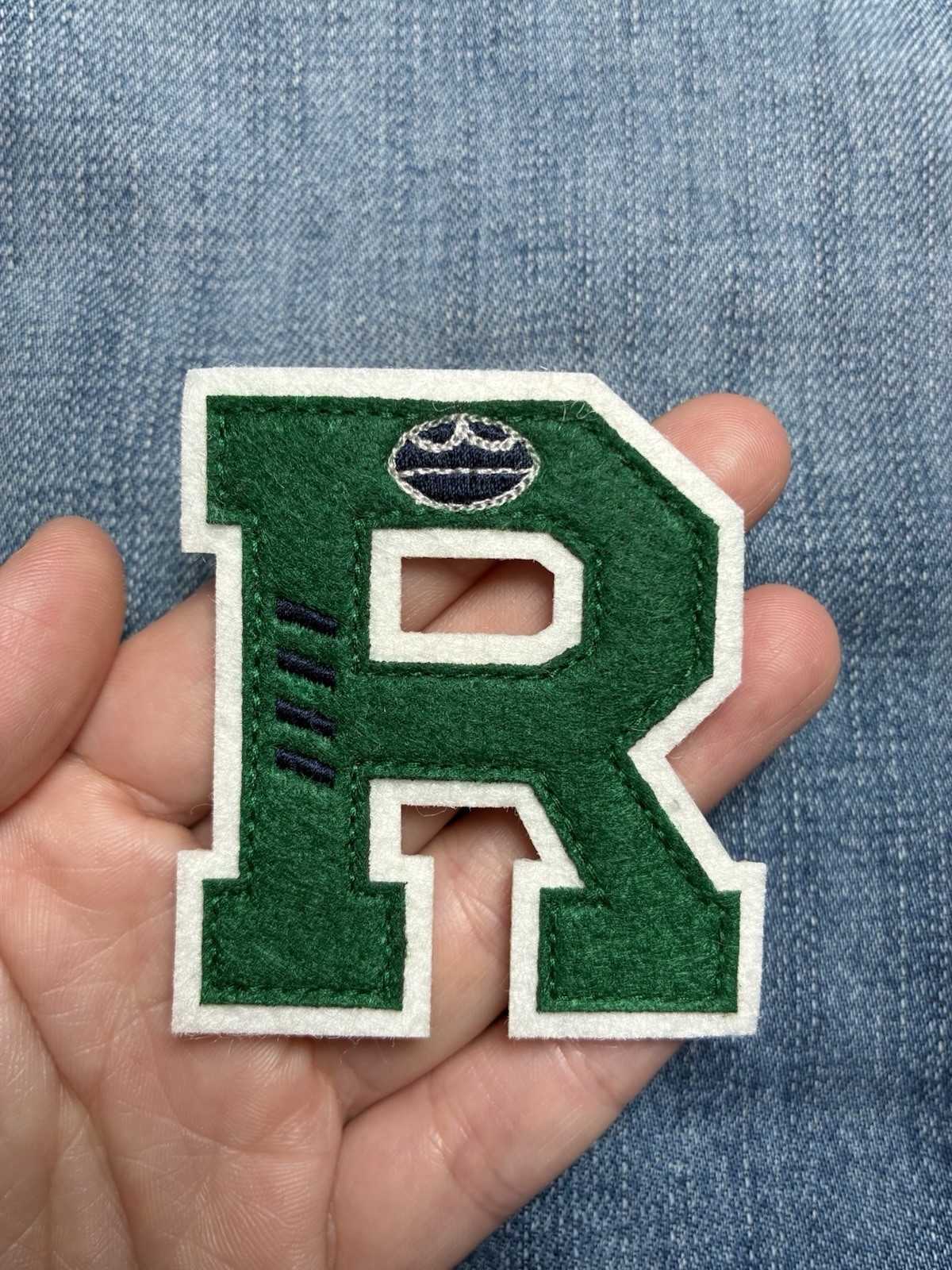 Sew-On Cloth Patch Letter R for Rugby