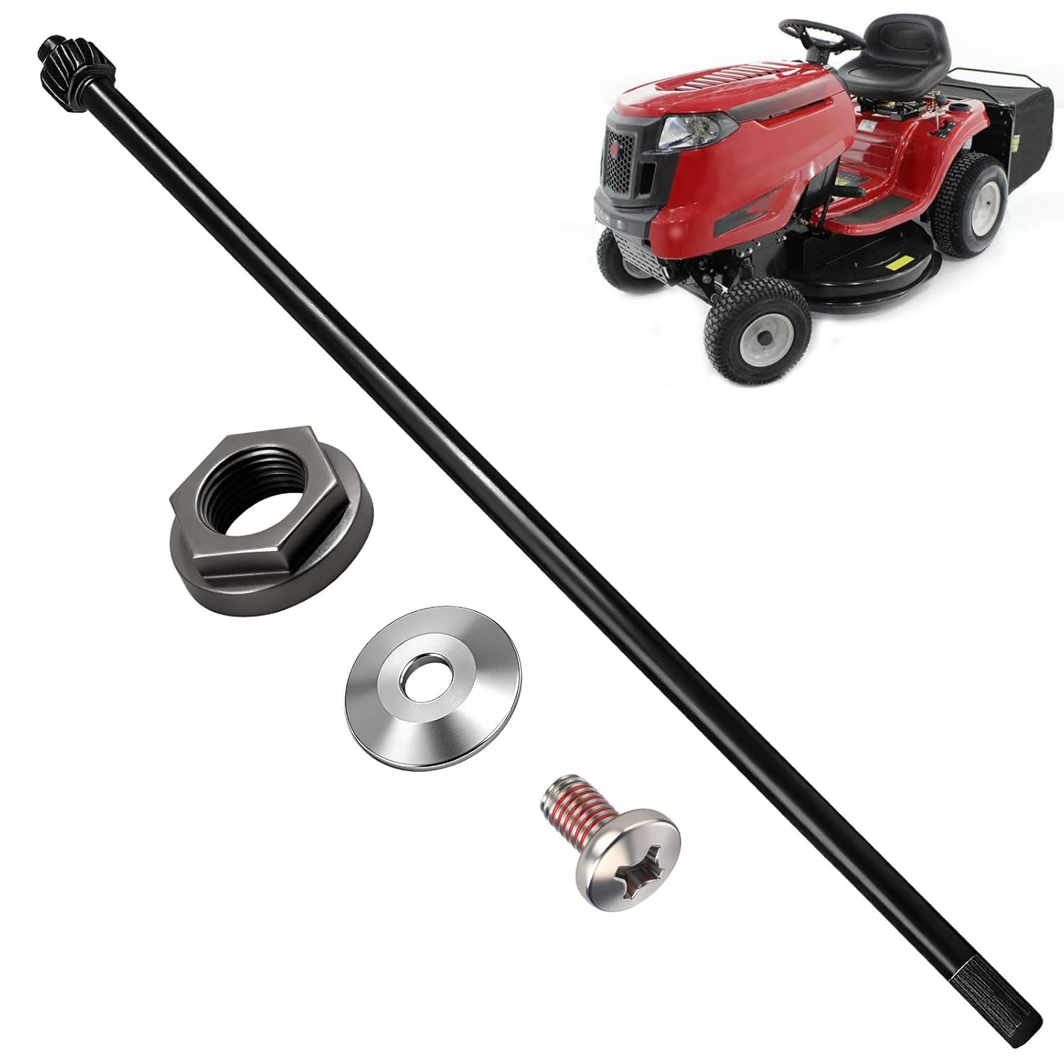 738-05078 5/8 Steering Rod Shaft & 941-04124 Hex Flange Bearing - by Huthbrother