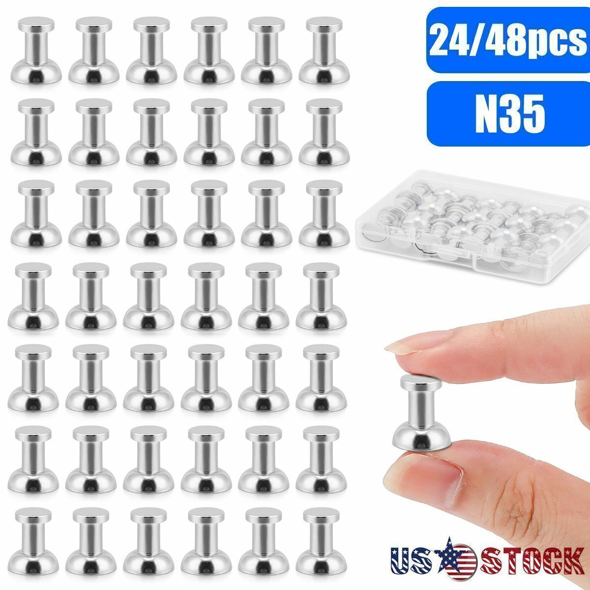 24/48X Strong Fridge Magnets Refrigerator Magnetic Crafts Whiteboard Push Pins