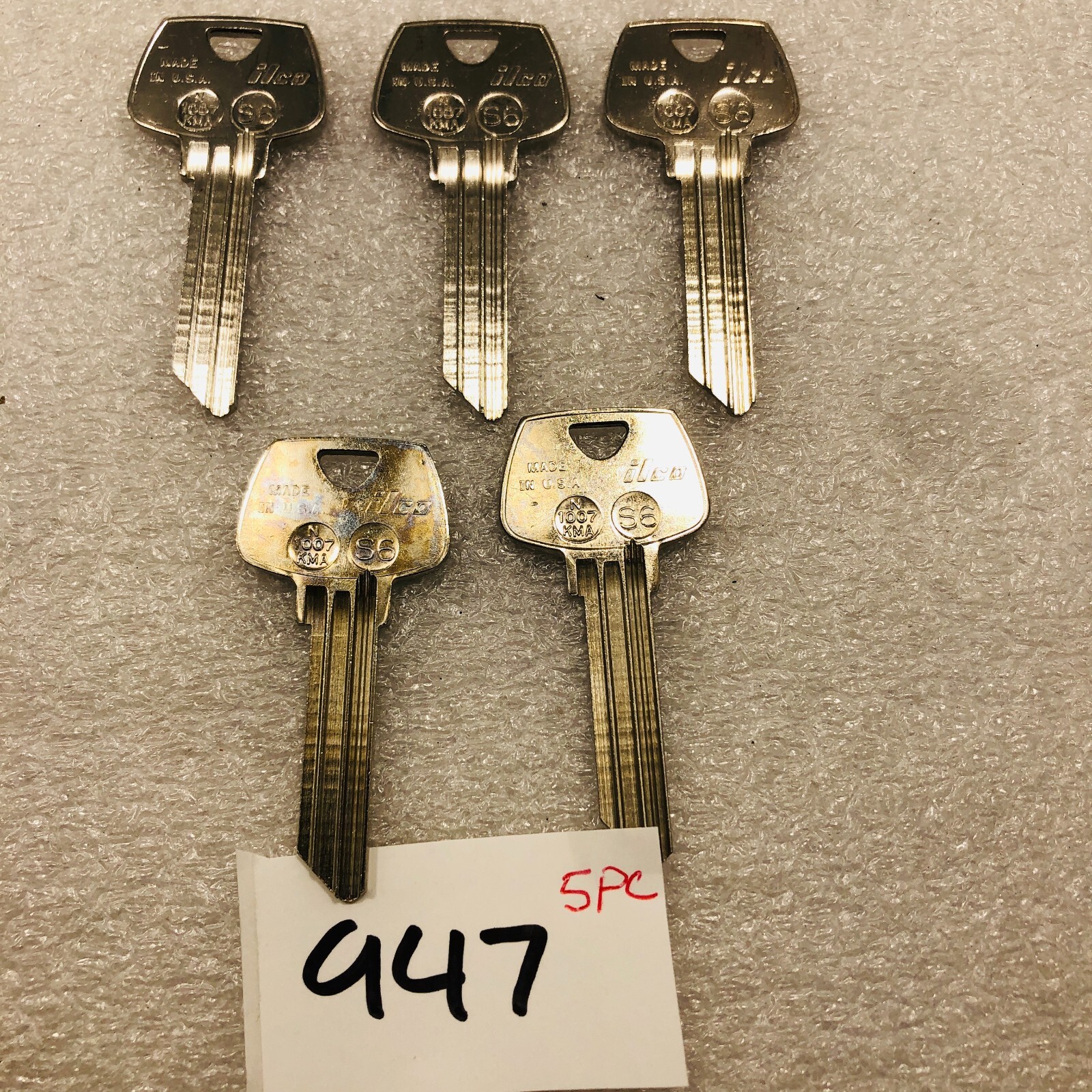 5x Ilco N1007KMA Key Blanks Sargent 6270LN Nickel Plated 6 Pin NOS