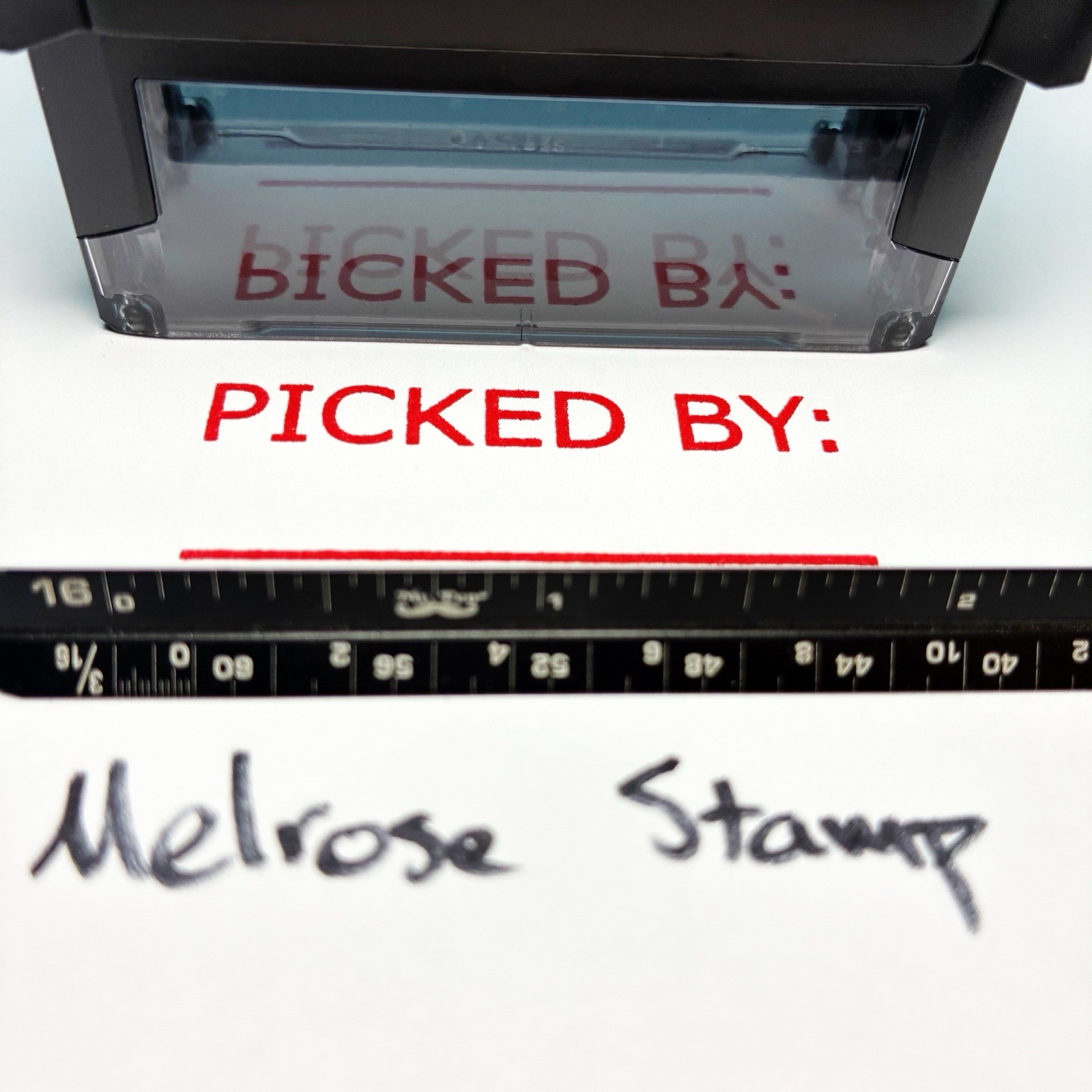 Picked By Rubber Stamp Self Inking Red Ink Ideal 4913