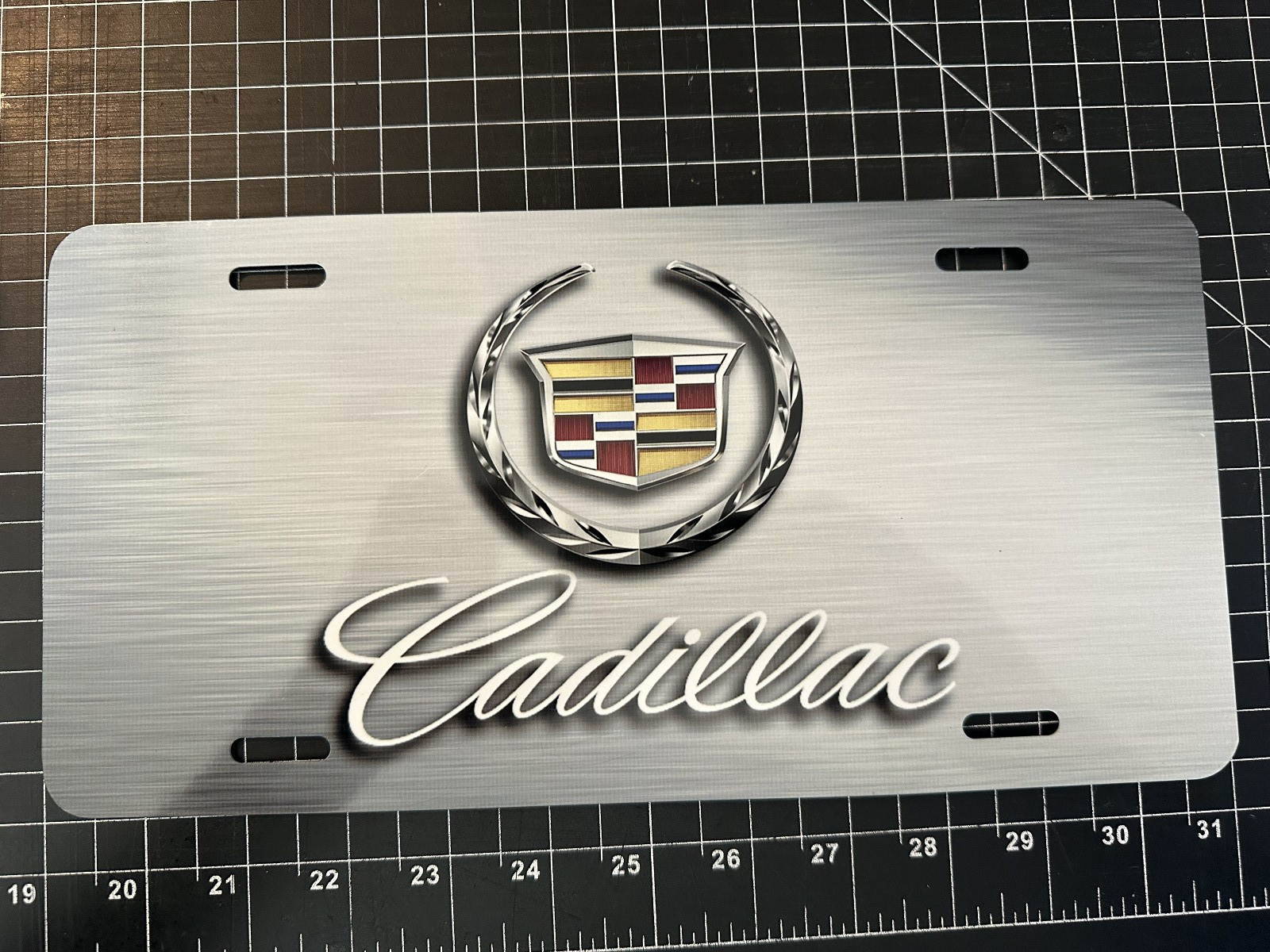 "BLEMISHED" prop license plate - "Cadillac"