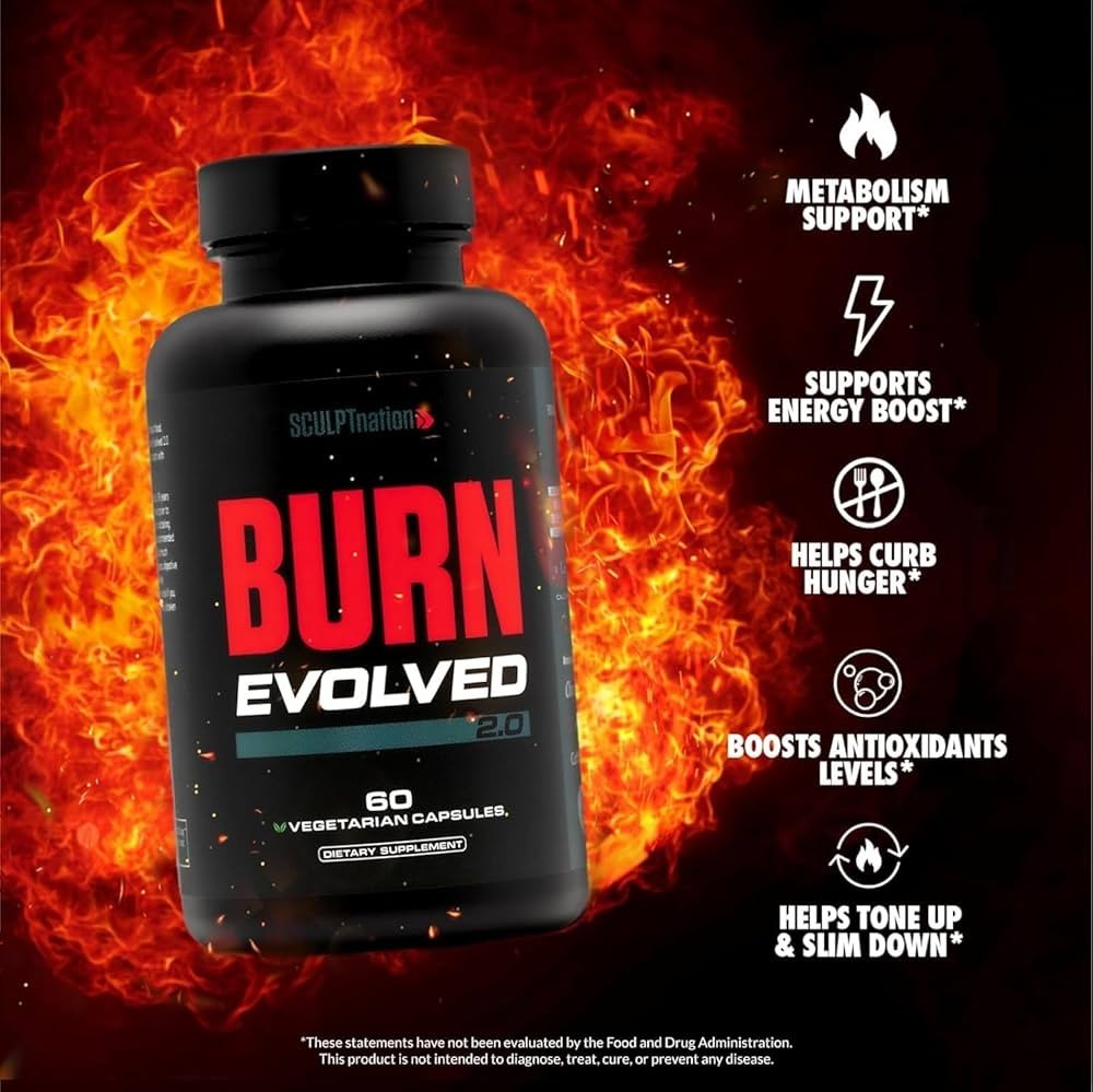 Burn Evolved 2.0 SculptNation Fat Burner – 60 Capsules (2 Pack) | Exp 2027
