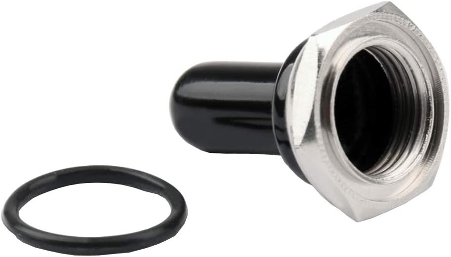 12mm Rubber Rocker Toggle Switch Knob Hat Waterproof Boot Cover Cap -Black