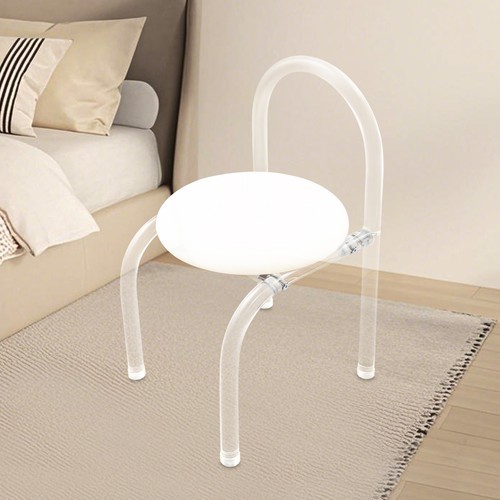 Modern Minimalist Acrylic Clear Desk Chair Makeup Chair 40*40*72cm Velvet