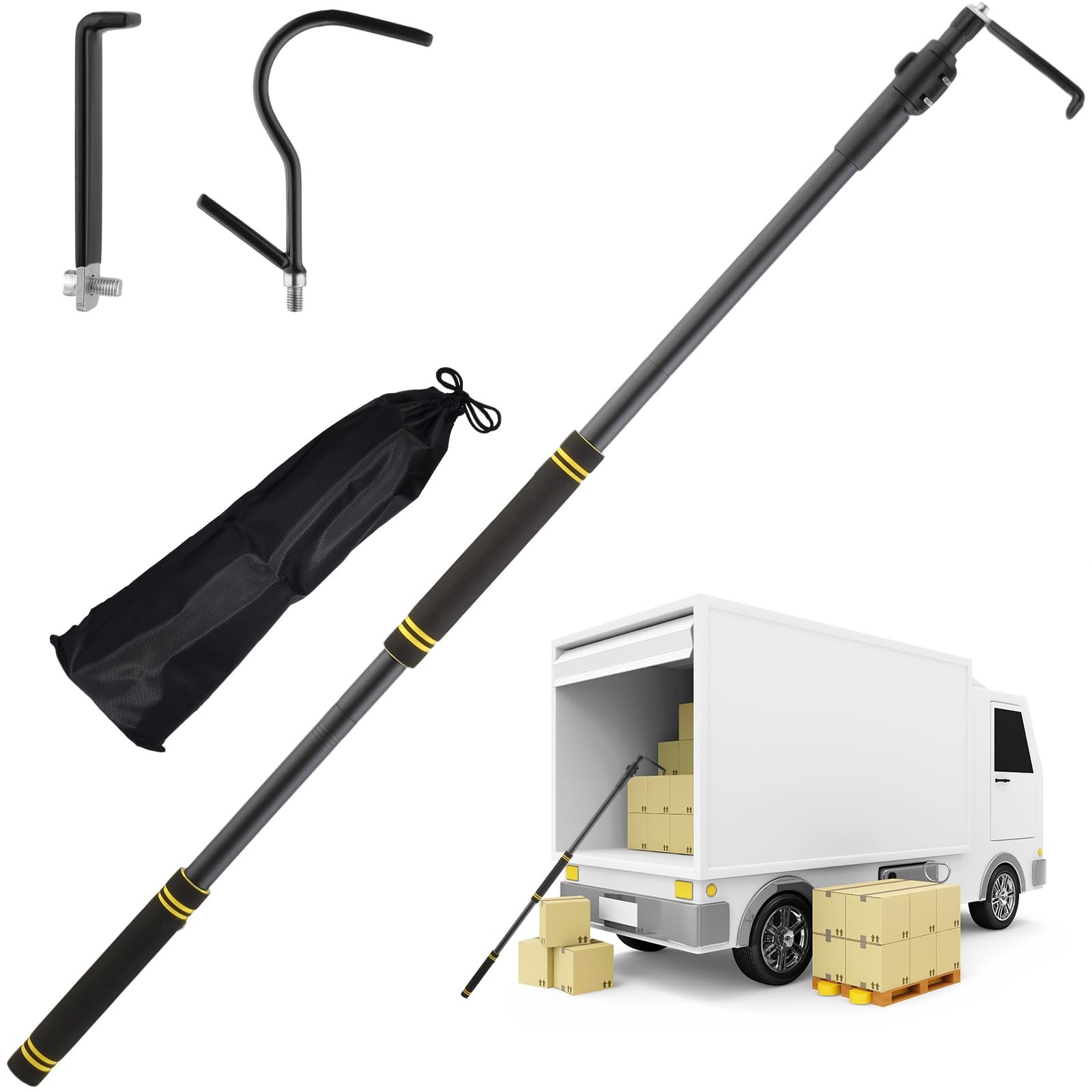 Truck Cargo Grabber, Telescoping Pickup Truck Bed Retriever Tool Black Steel ...