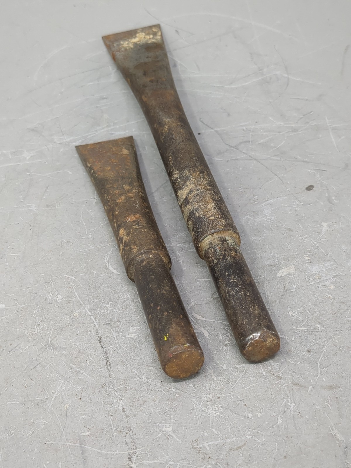 Vintage 2 Pc Air Hammer Flat Chisel Bit Set Pneumatic Tool Accessories