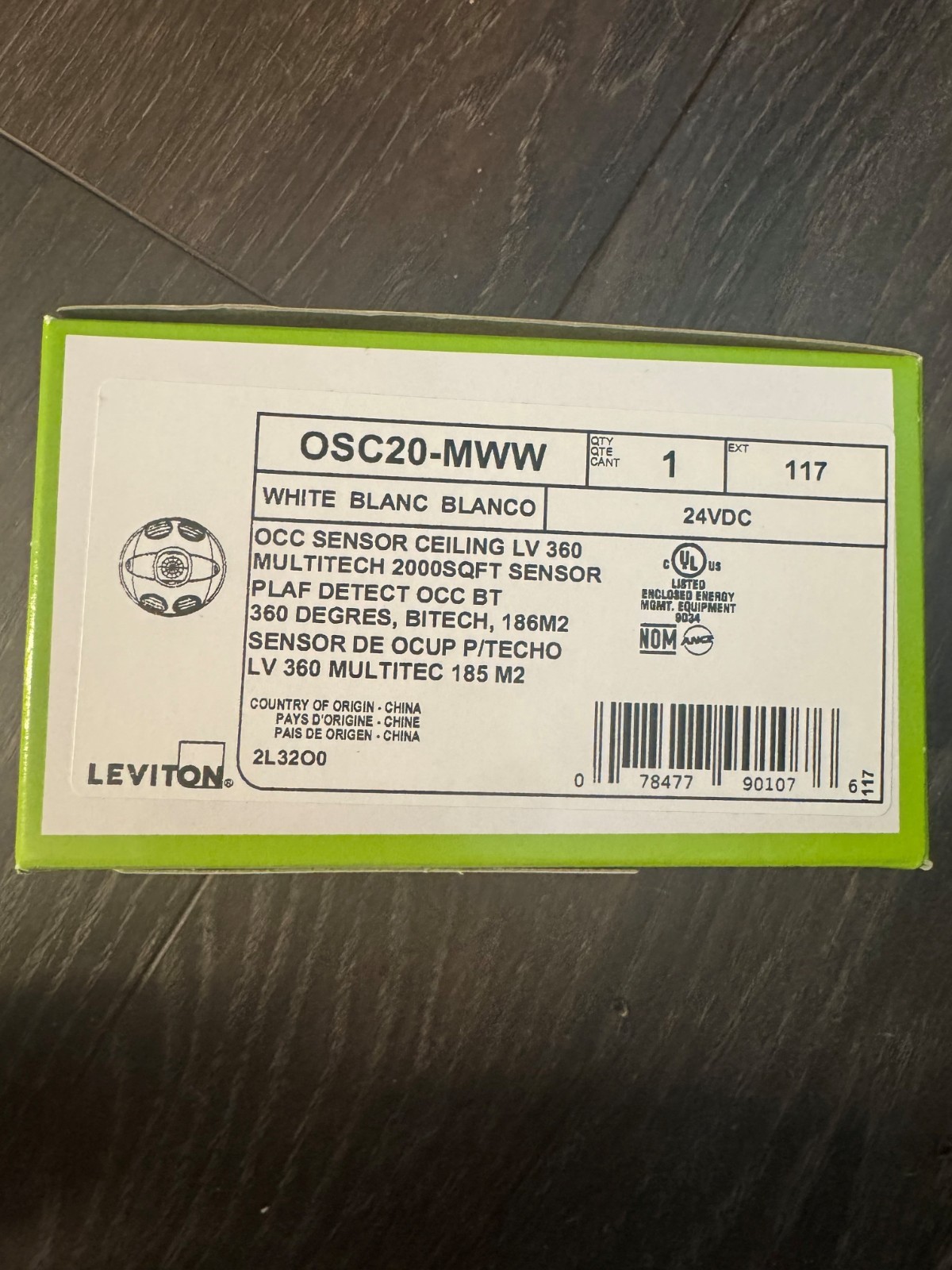 Leviton OSC20-MWW MULTITECH 2000sqft Ceiling SENSOR New In Box