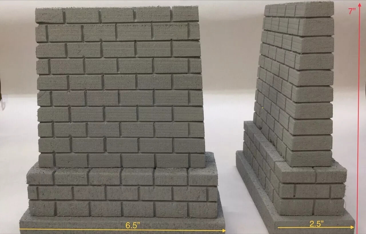MrTrain O Scale/Gauge Tall Bridge Supports Piers | Gray | Set of 2 |