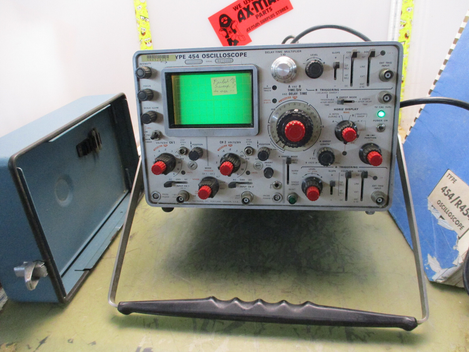 tektronix type 454 oscilloscope 150MHz 2 channel parts/repair [24-W.8]