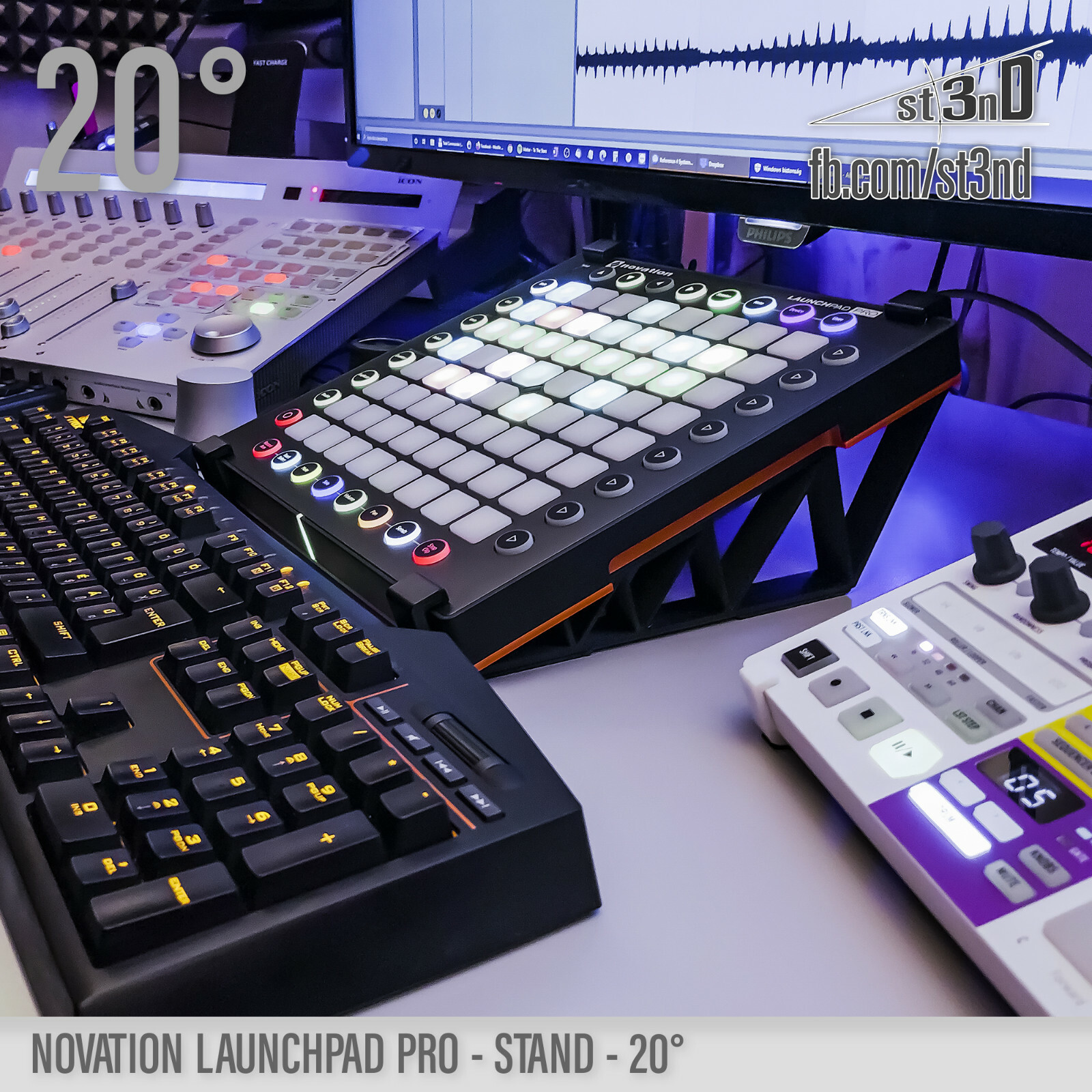 NOVATION LAUNCHPAD PRO STAND - 20 degrees - 3D printed - 100% Buyer satisfaction