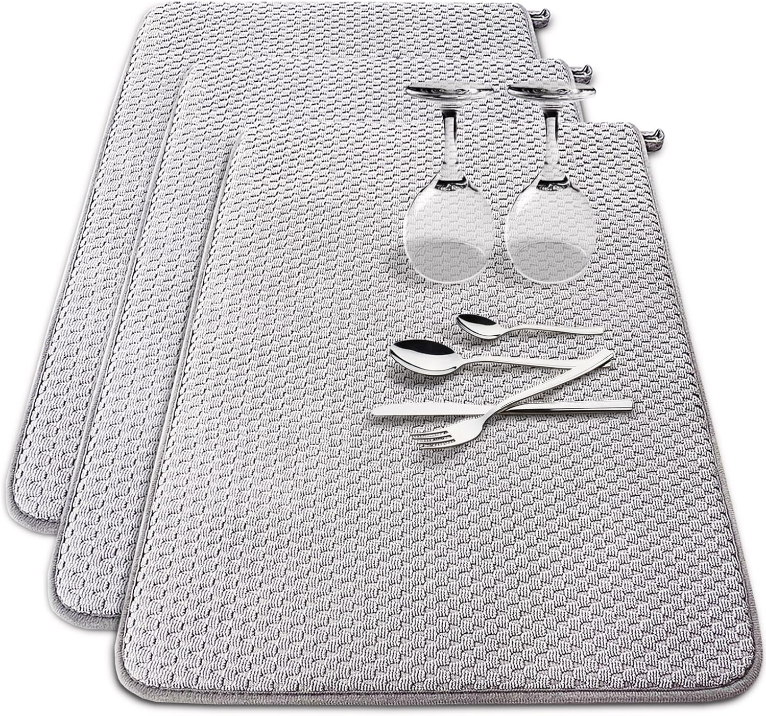 Microfiber Dish Drying Mat, Super Absorbent Drying Pad, Lar Size Dish
