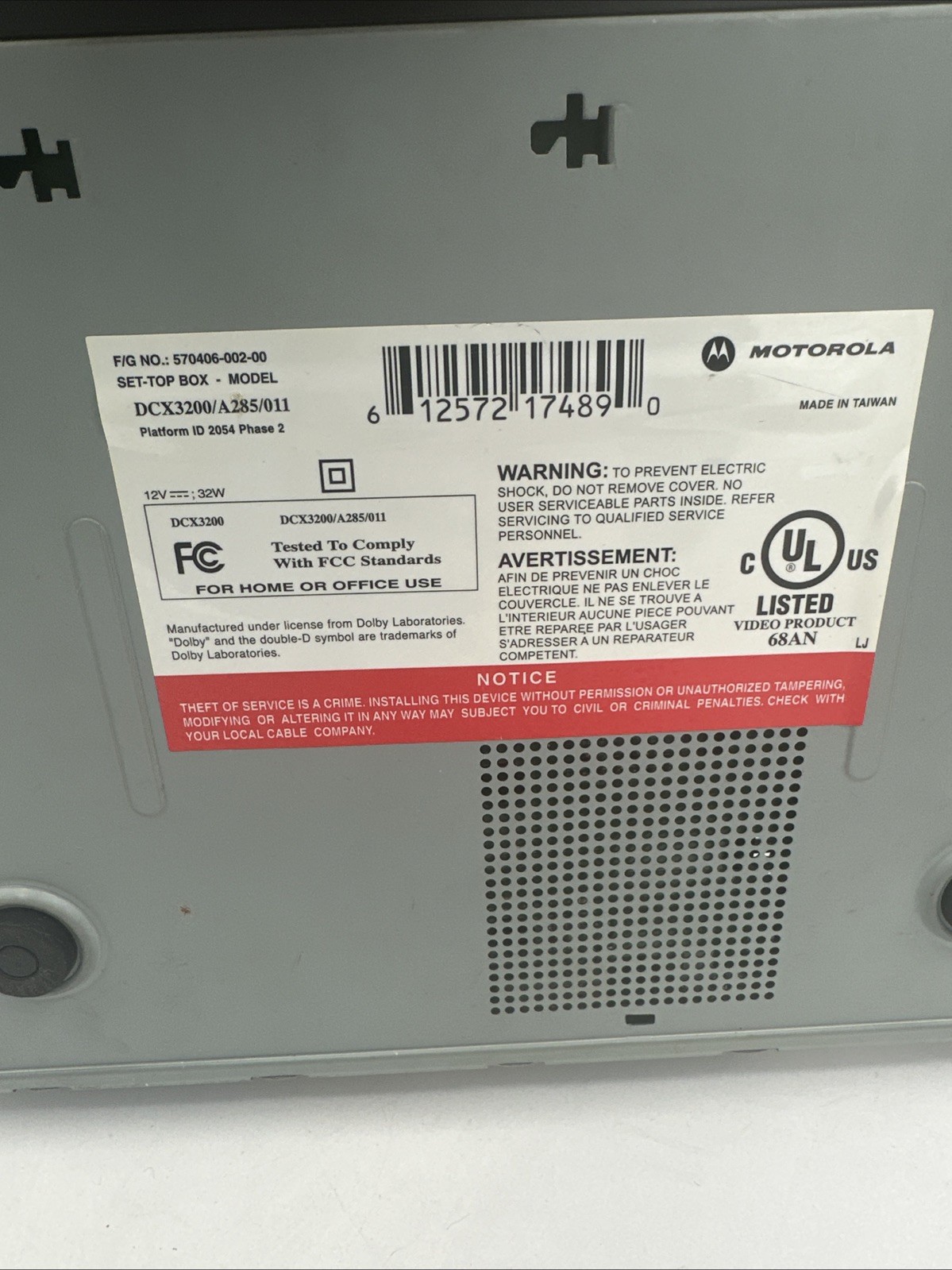 Xfinity Cable Box Cisco RNG150N w/ Power Cord, Untested