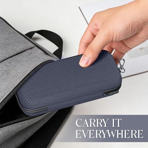 Double Eyeglasses Case Dual Sunglasses Case Hard Shell Glasses Case with Blue