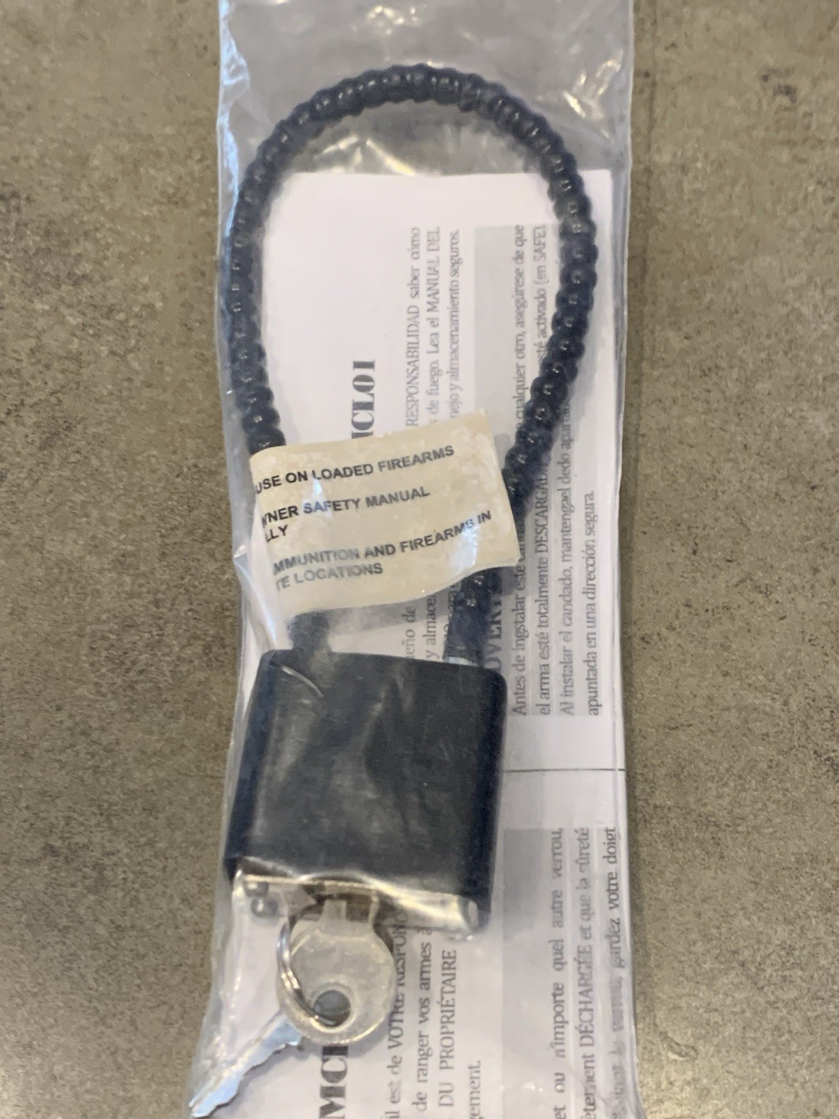 Mason MCLO1-P Black Cable Gun Lock, 2 Keys, Secure Safety Device, Model MCLO1-P