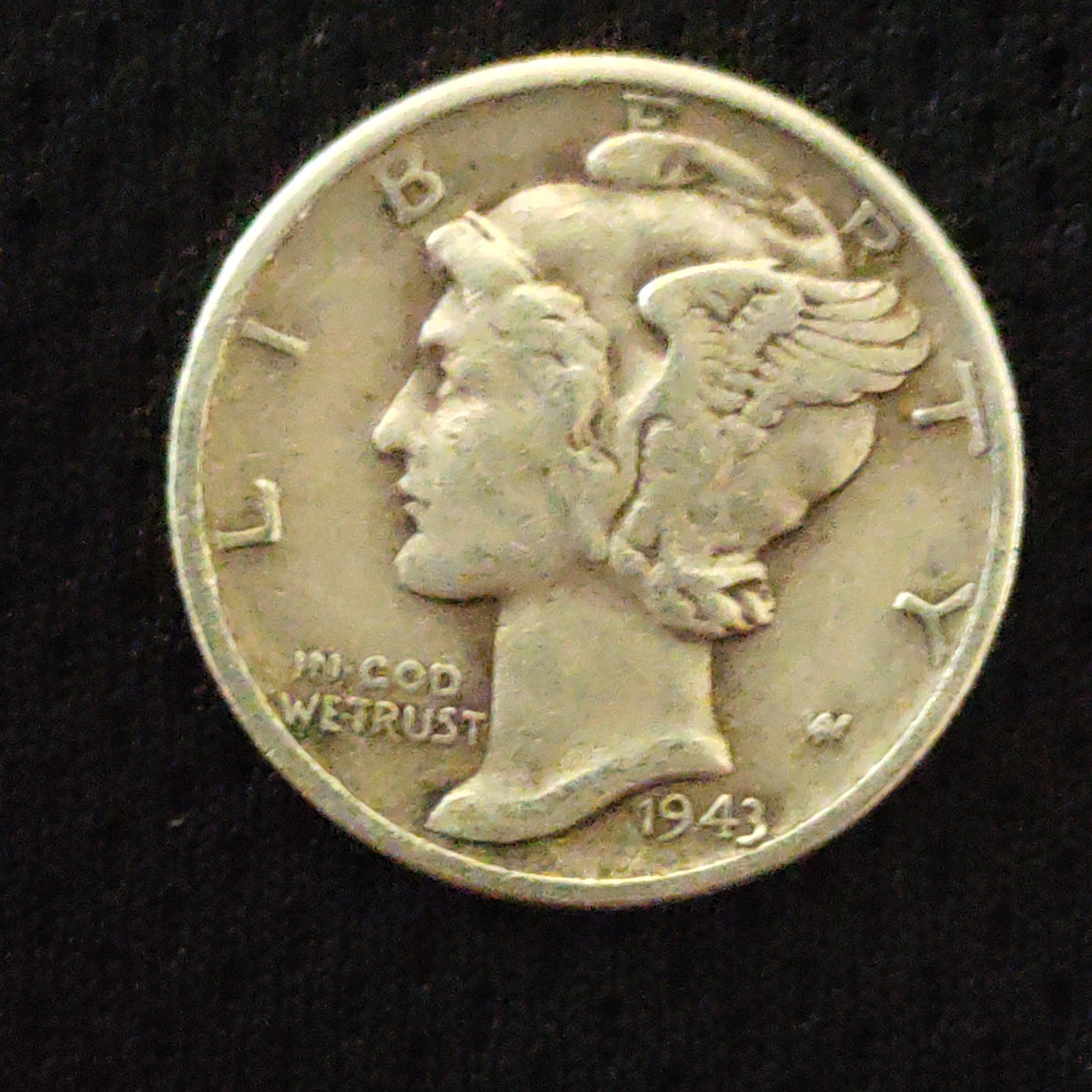 Rare 1943 Mercury Dime With Errors: “In Cod We Trust” misprint: No Mint Mark