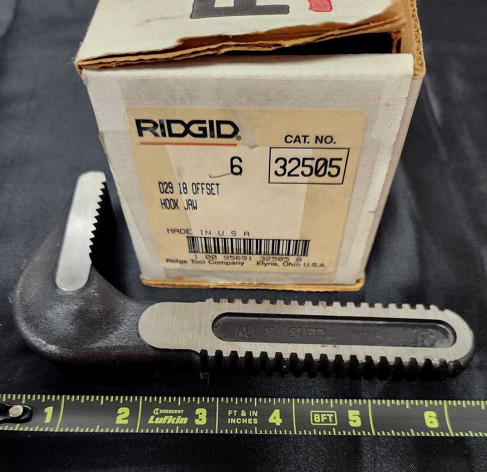 QTY 1 NEW RIDGID 32505 REPLACEMENT 18" HOOK JAW F/ OFFSET PIPE WRENCH USA MADE