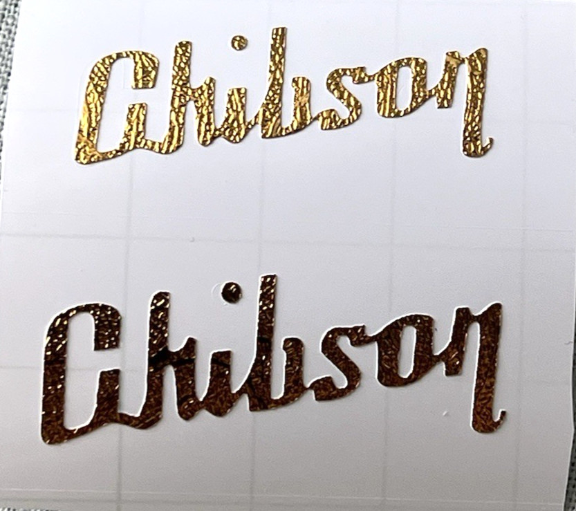 2 Chibson Gold Textured Vinyl Permanent Vinyl Different Sizes