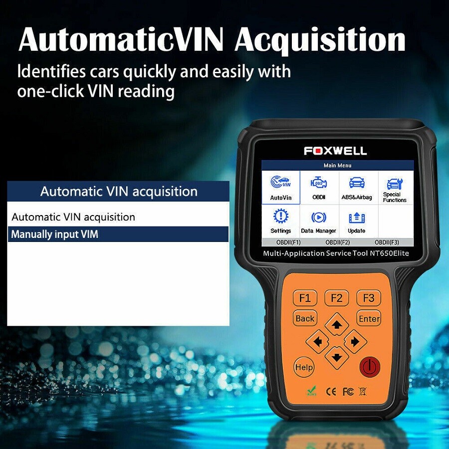 FOXWELL NT650 Elite Car OBD2 Scanner Code Reader ABS SRS Engine Diagnostic Tool