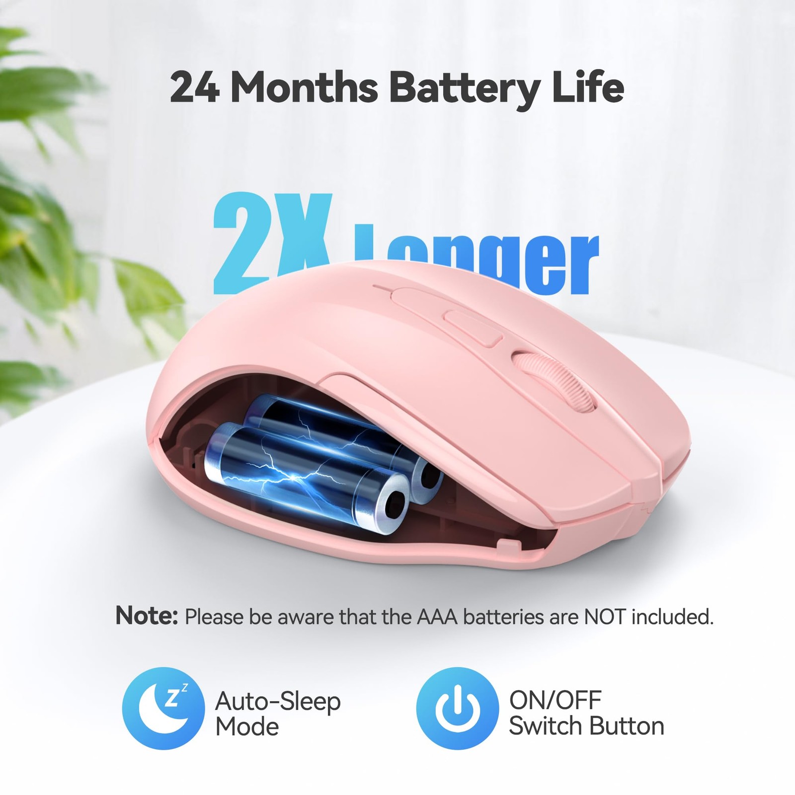 Wireless Mouse, 2.4G Ergonomic Optical Mouse, Computer Mouse for Laptop, PC, ...