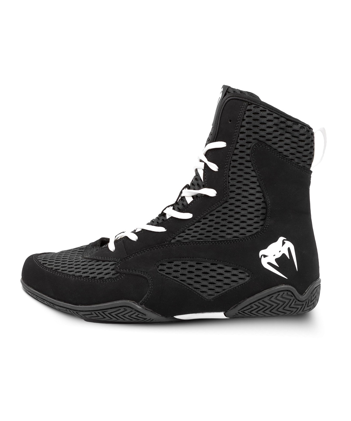 Venum Unisex High-Top Boxing Shoe, Black White, 6.5 US Women