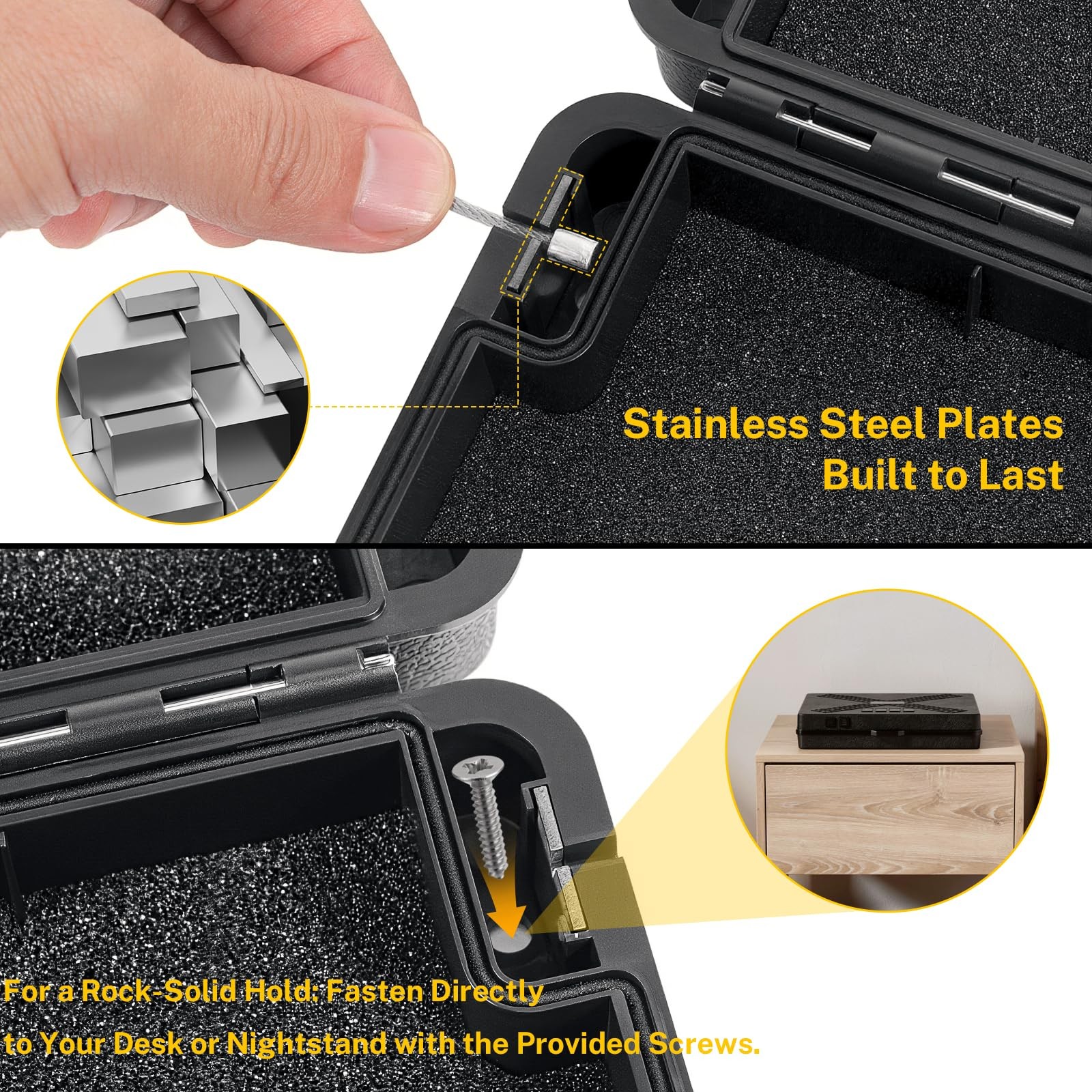 Gun Safe for Handgun, Mechanical Lock Pistol Safe with TSA Padlock,Quick Acce...