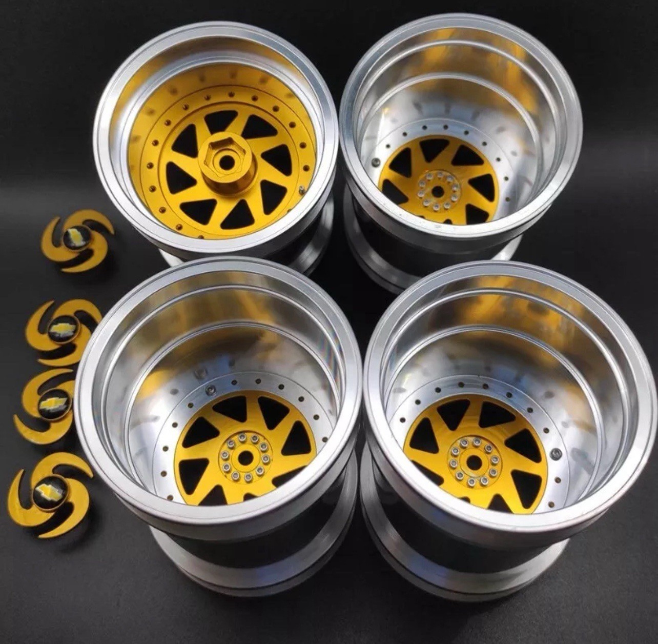 NEW Aluminum rims TAMIYA SUPER CLODBUSTER CLOD BUSTER Wheels Set Fighting star