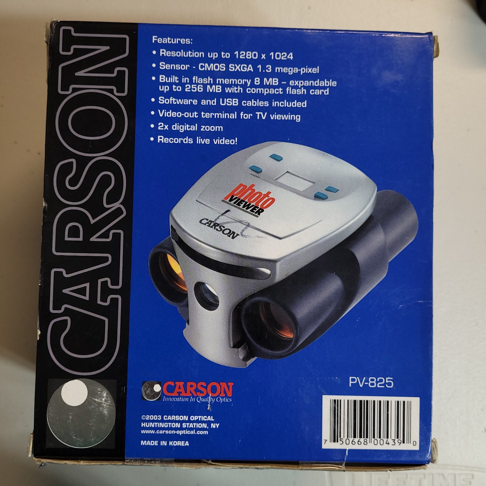 Carson 8x25mm 1.35mp PhotoViewer Digital Camera Binocular PV-825 POWERS ON
