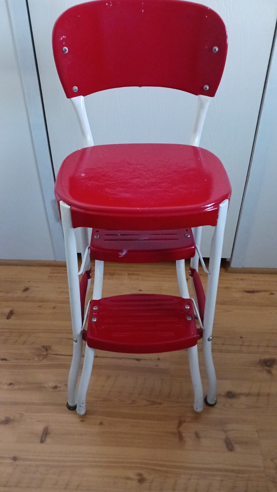 Vtg 2-Step Step Stool with Pull-Out Steps Org. Rescue Estate Item 34 Inches Tall
