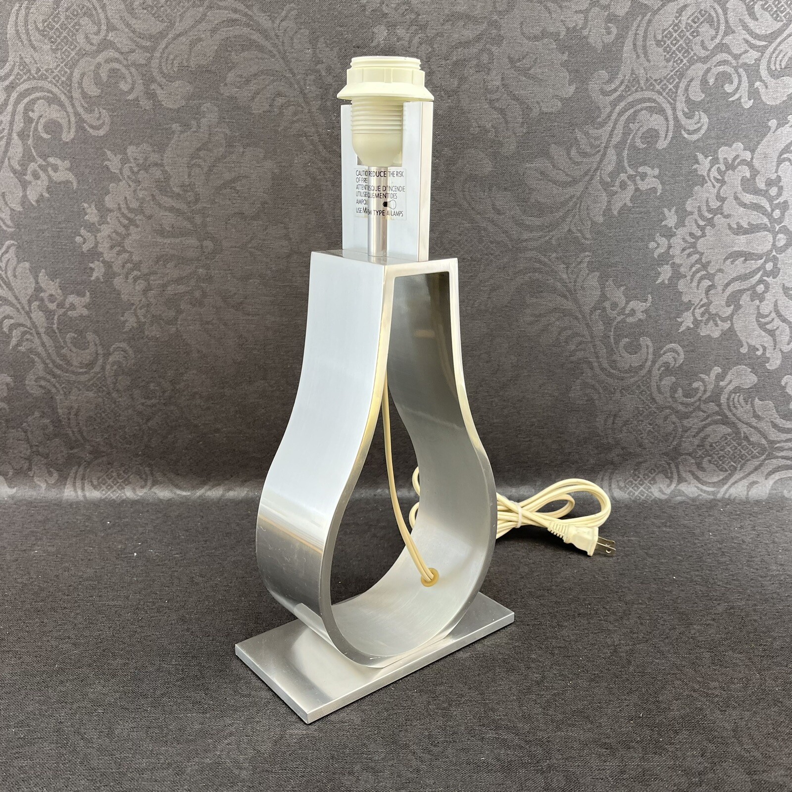 ONE IKEA Klabb Table Silver Lamp No Shade Modern Aluminum 14”