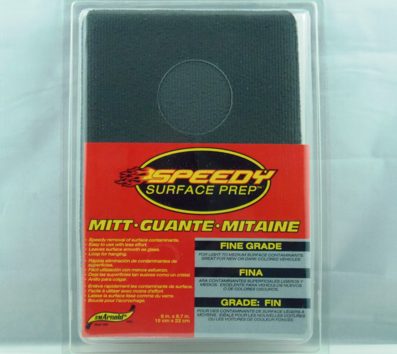 SM ARNOLD DETAIL CLAY SPEEDY SURFACE PREP FINE GRADE MITT CONTAMINANT REMOVAL
