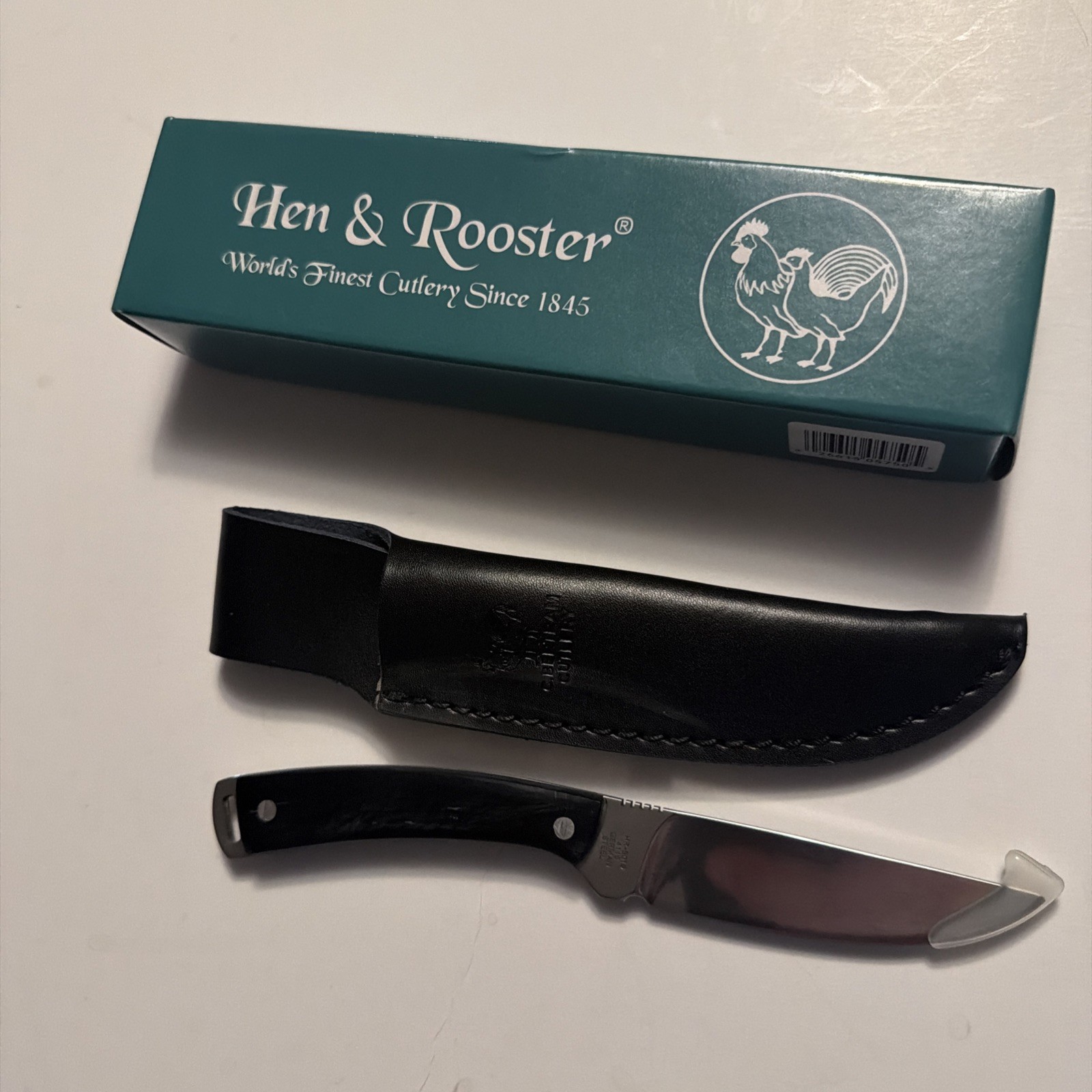 HEN & ROOSTER 7.25" FIXED BLADE KN  MADE 4 2020 GENUINE CAPE BUFFALO HORN HANDLE