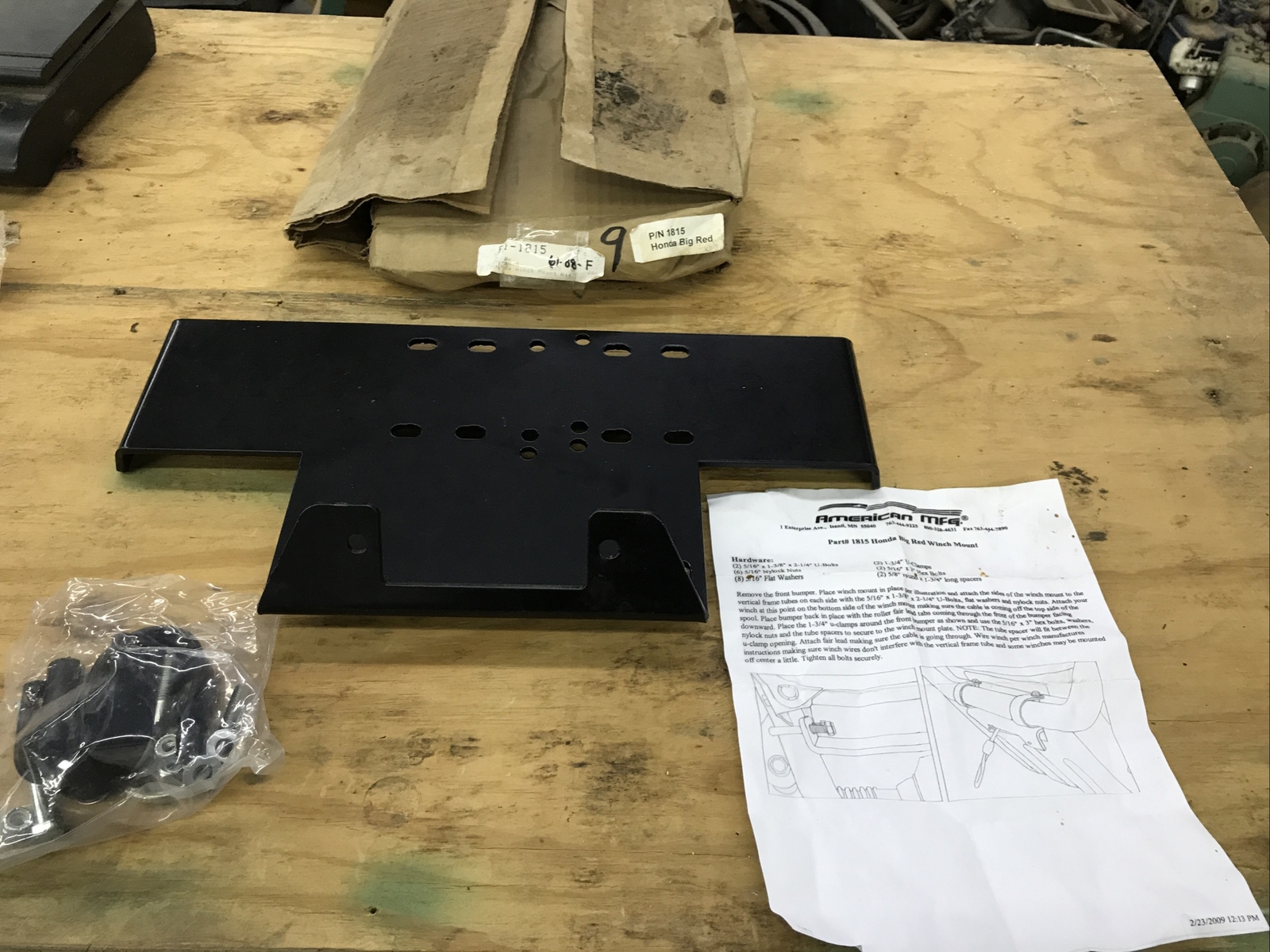 1815 Eagle Winch Mount Honda Big Red 675 700 Big Red MUV 09-13 front bracket