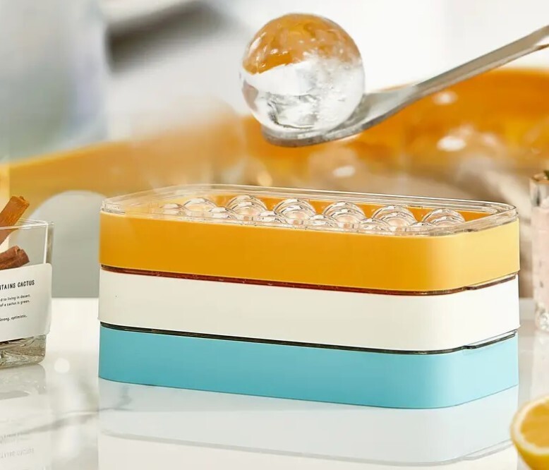 Ice Cube Tray (Mini), Round Ice Trays for Freezer (Extra Tray Only) (Green)