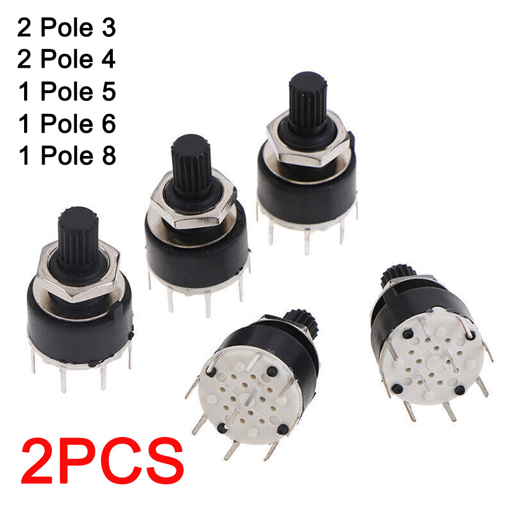 Rotary Switch 2 Pole 3 4 position 1 Pole 5 6 8 Position Axis Band Switch SR16MM