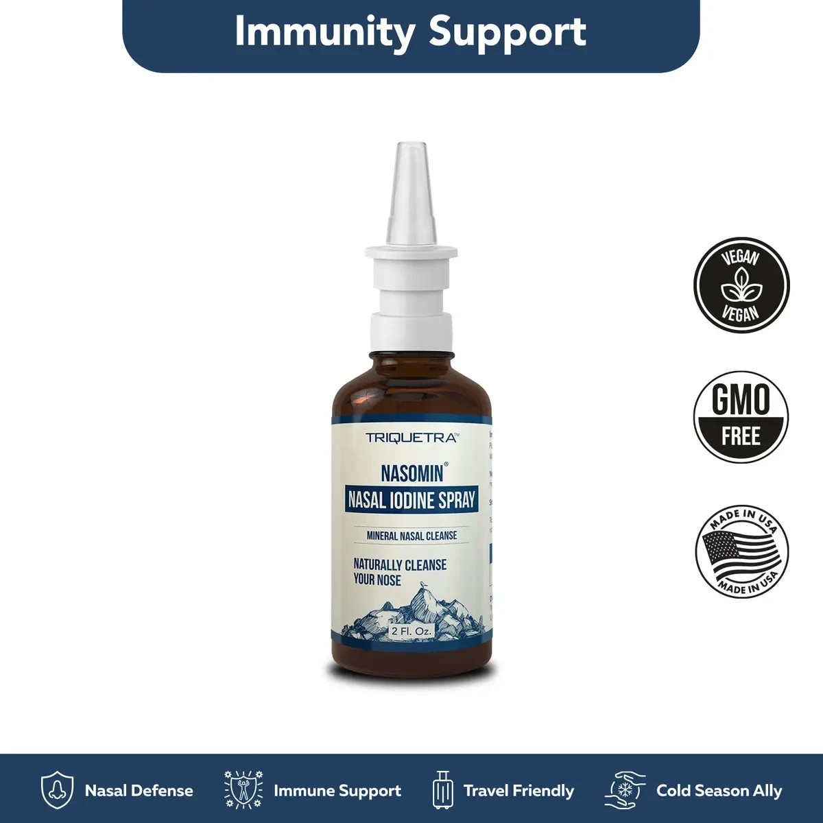Nasomin Nasal Iodine – Nasal Cleanse– Neutralize Nose - Iodine + Fulvic Acid Ble