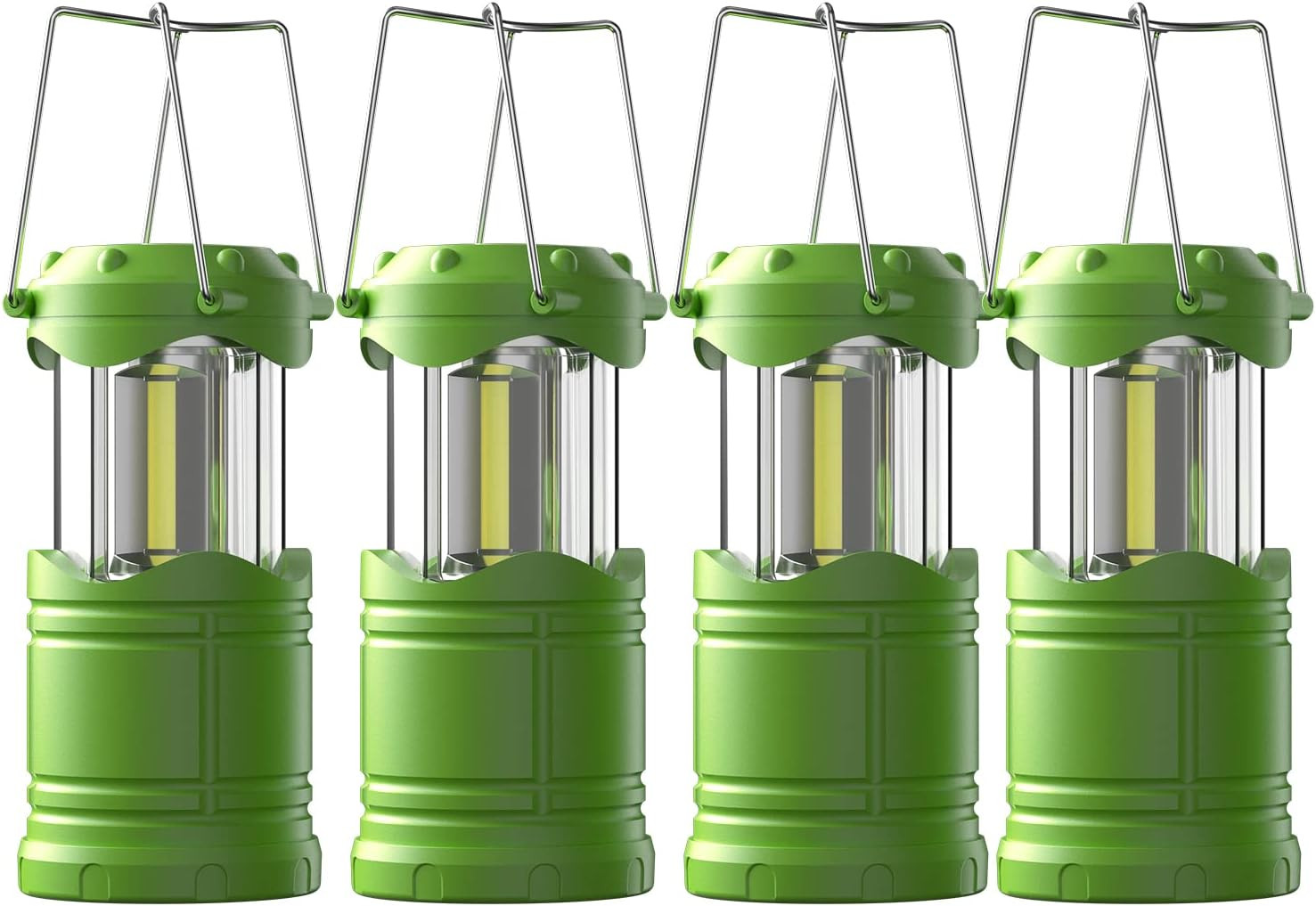 4PC LED Camping Lantern,Battery Powered Flashlight for Power Outages-Collapsible