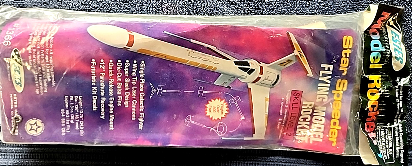 VINTAGE Estes STAR SPEEDER #1366 Model Rocket NOS. Free Shipping!