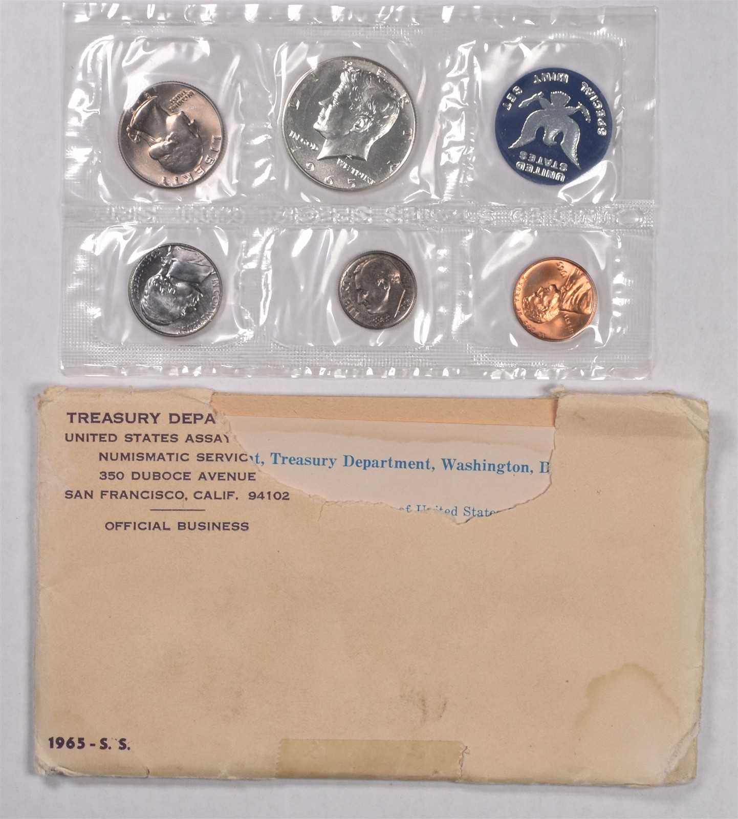 1965 SMS 5 Coin Uncirculated Set With Envelope
