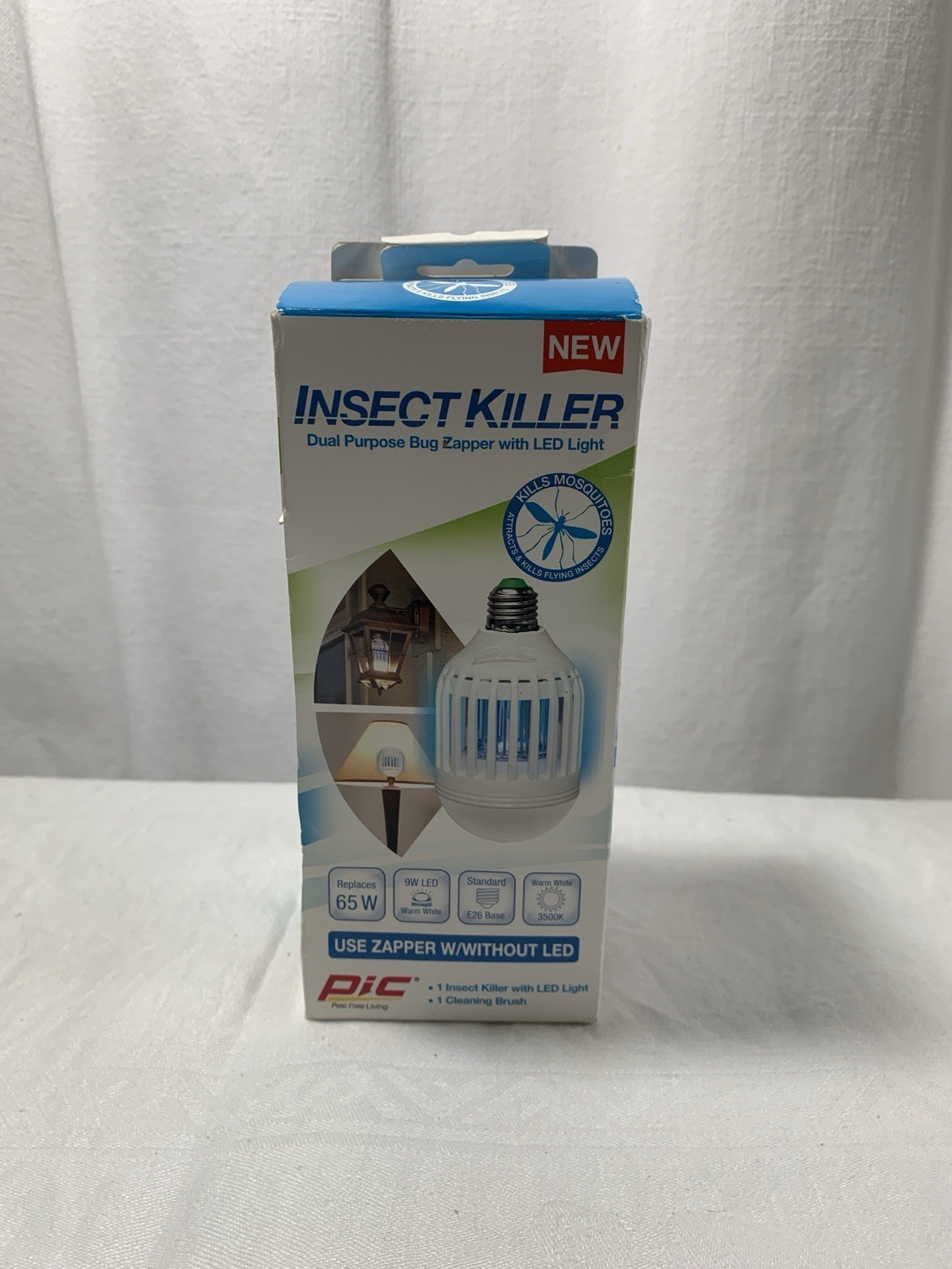 PIC IKC 9 Watt Warm White LED Light Bulb Insect Killer and LED Light