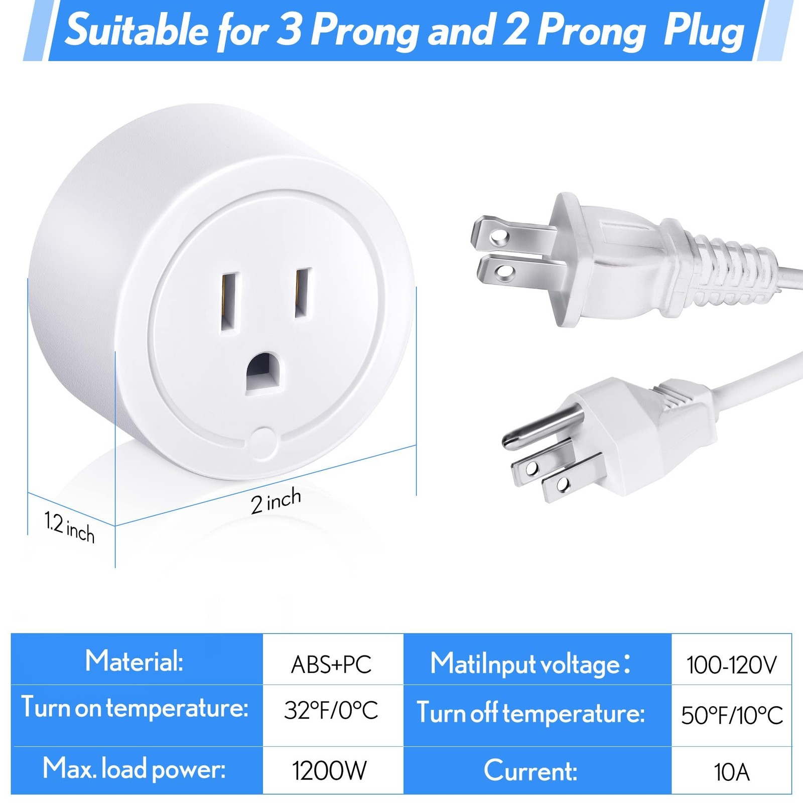 2 Pieces Thermostatically Controlled Outlet, On at 32°F/Off at 50 °F Thermost...