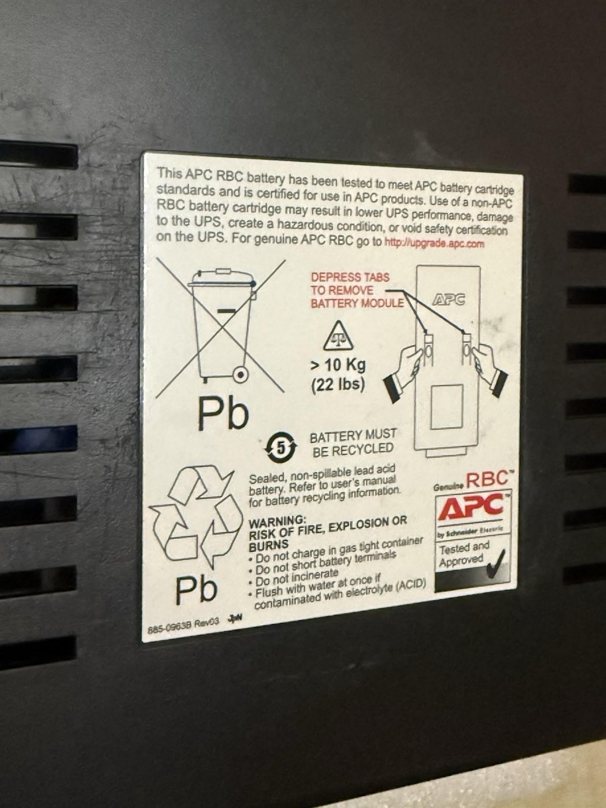 APC RBC63 Replacement Battery Cartridge
