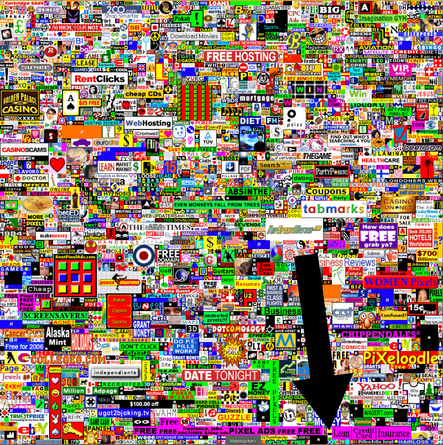 200 Pixels on MillionDollarHomepage.com linked to Kvcards.com