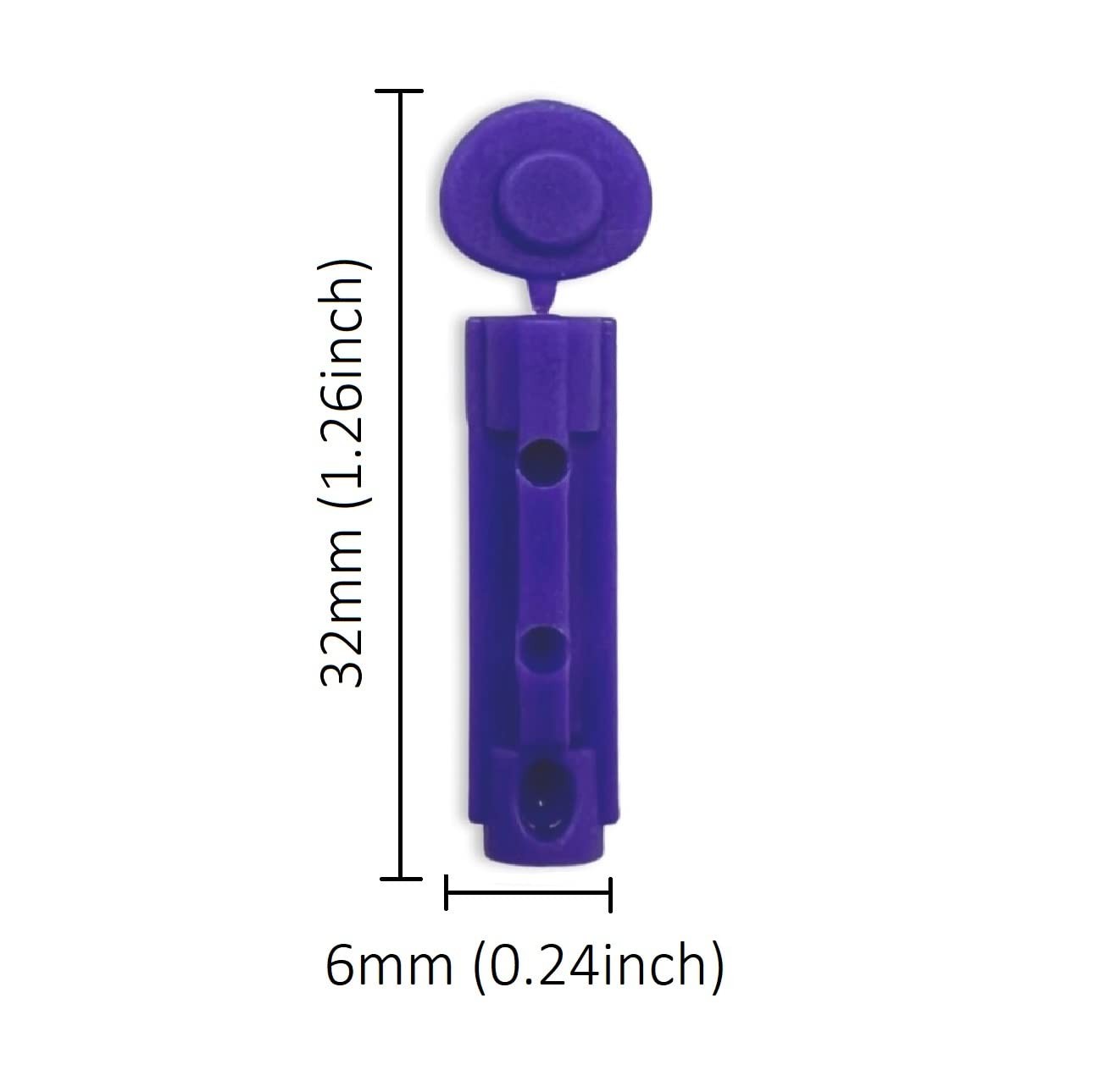 One Step Lancing Device & 100 1 x + 100 x 30g Lancets, Purple