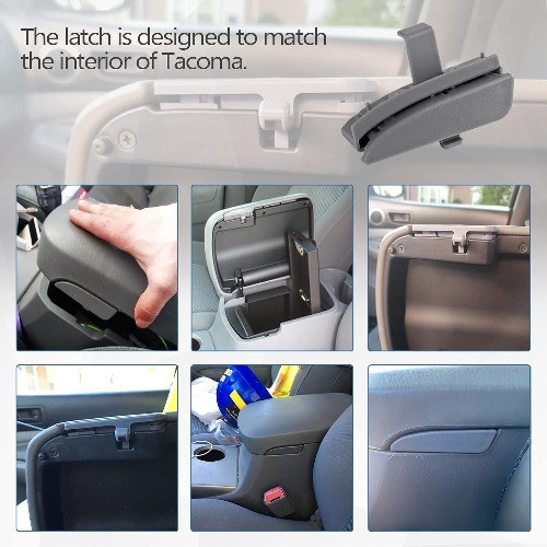 Front Center Console Lid Latch Compatible with 2005-2012 Tacoma Interior Armrest