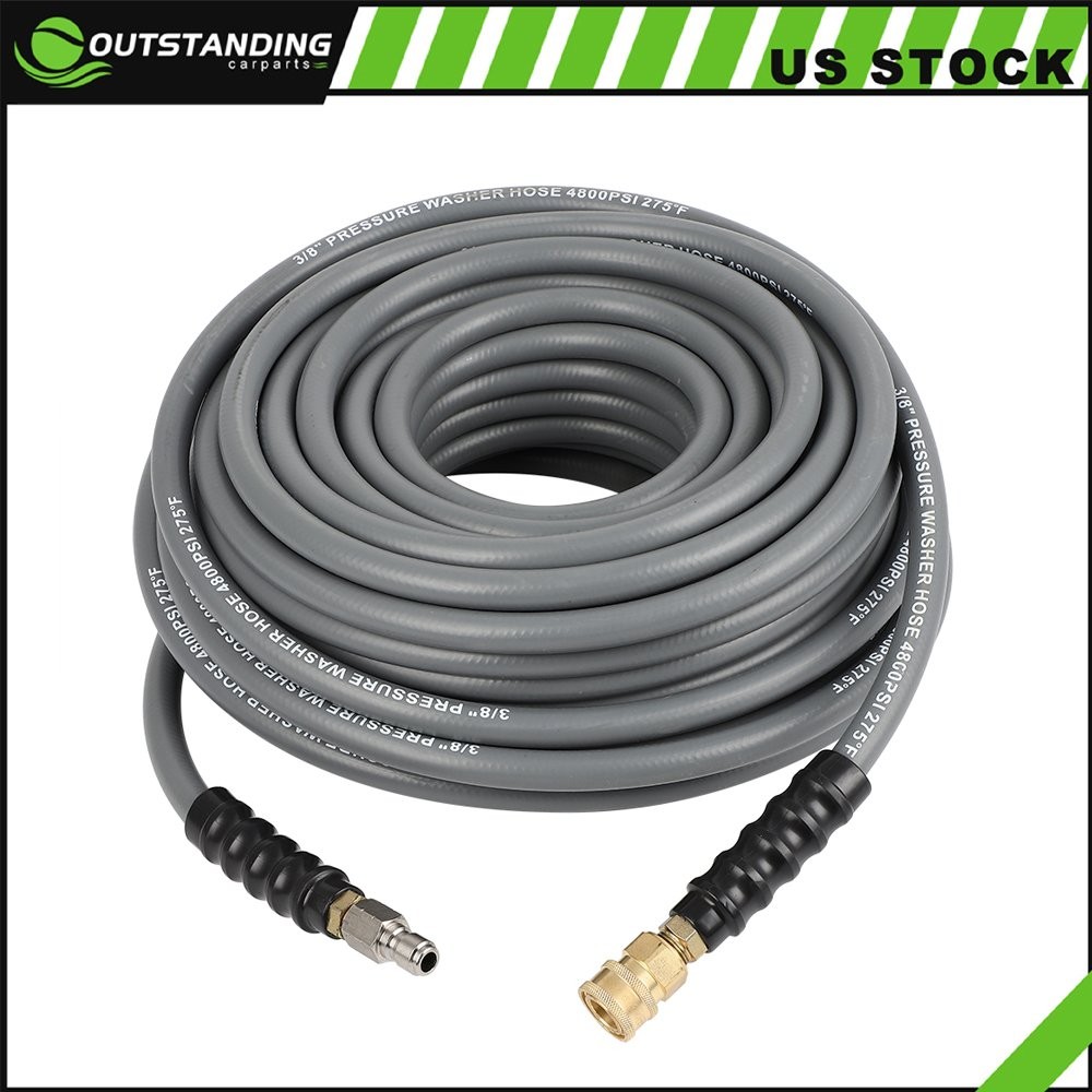 100' x 3/8 Inch  4800psi High Pressure Washer Hose Gray Brand New